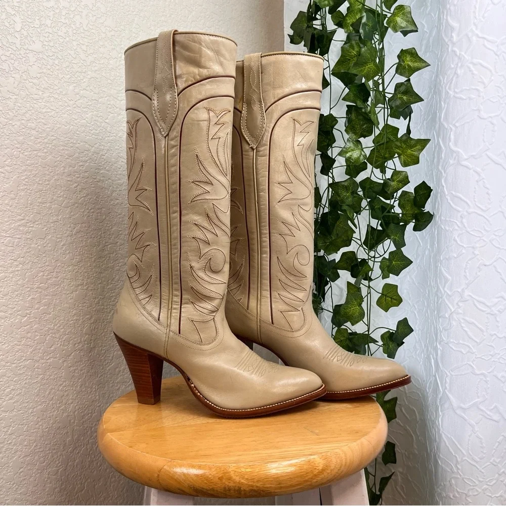 Dan Post Ladies Vintage Cowboy Boot Narrow - Picture 1 of 13